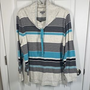T by Talbots pullover striped casual sweatshirt size XL